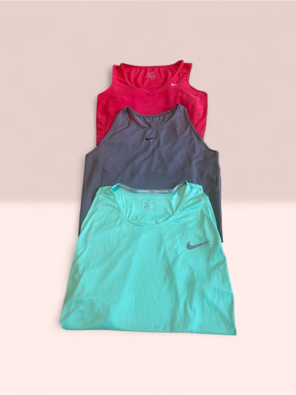 Nike Women’s Colorful Tank Tops - Pink, Gray, Aqua all extra large (3 Pack)